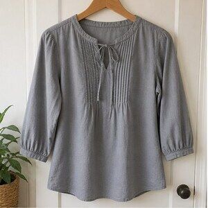 Gray Pleated Blouse